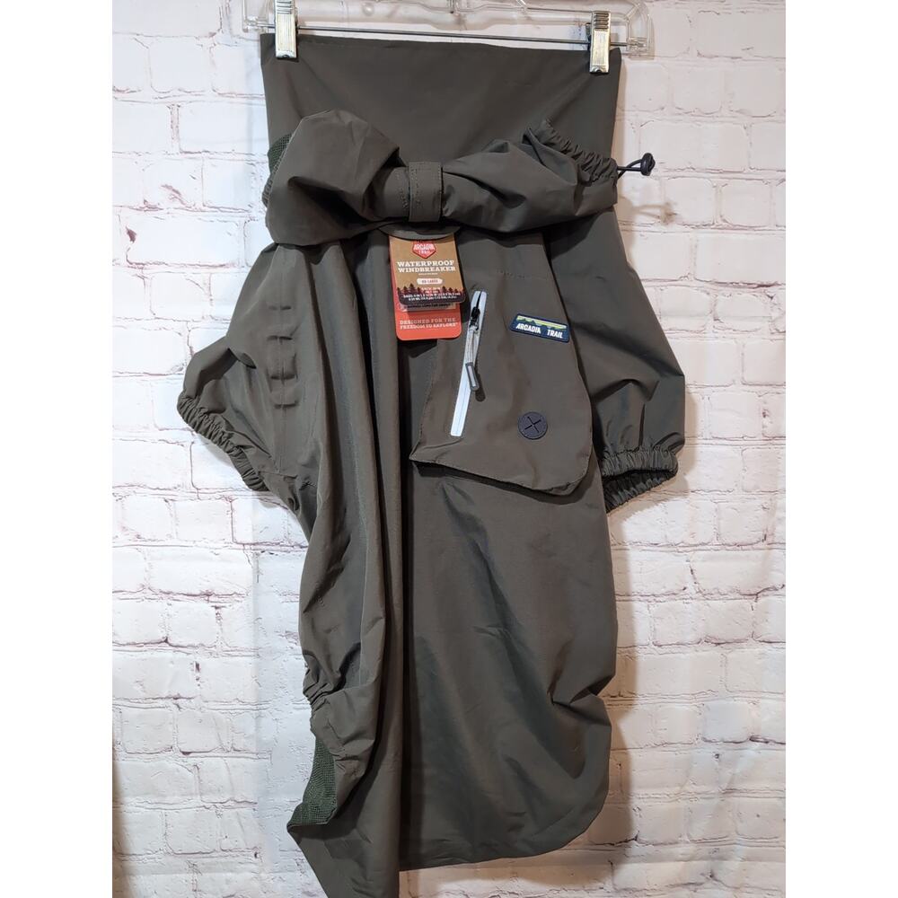 Arcadia Trail XXL Waterproof Windbreaker Dog Jacket Swimming Hiking Army Green